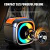 Mini Portable Bluetooth Speaker With Phone Holder, Rgb Lights, Super Bass & 10H Playtime For Travel