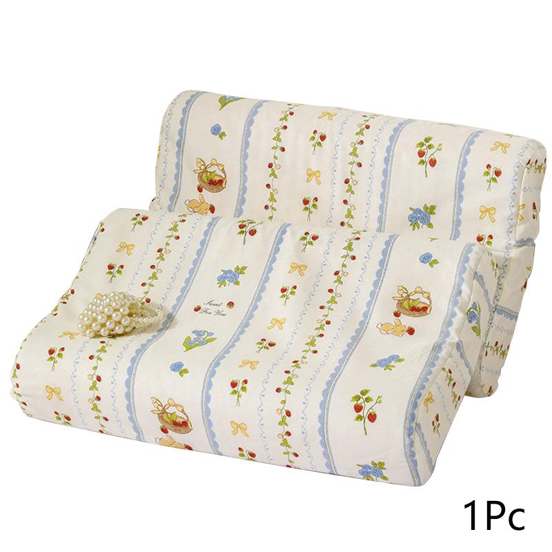 1pc Soft Skincare Cotton Latex Pillowcase Bedroom Memory Foam Curved Sleeping Pillow Case Cartoon Washable Bed Supplies Decor