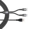 6A 2A Dual Charger Cable Dual USB Cable 2 In 1 Universal Cord Nylon Braided 2-1