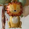 Set de ballons Lion Girafe Dessin Animé, Ballon Thème Animaux de la Jungle, Ballon Chiffre Doré 0-9, Décoration Fête d'Anniversaire Shower