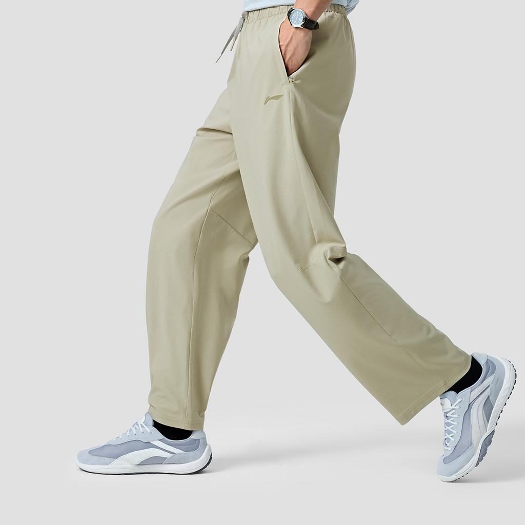 Li Ning Fitness Series Logo Stitching Sports Woven Casual Pants Men bottoms AYKW367-5