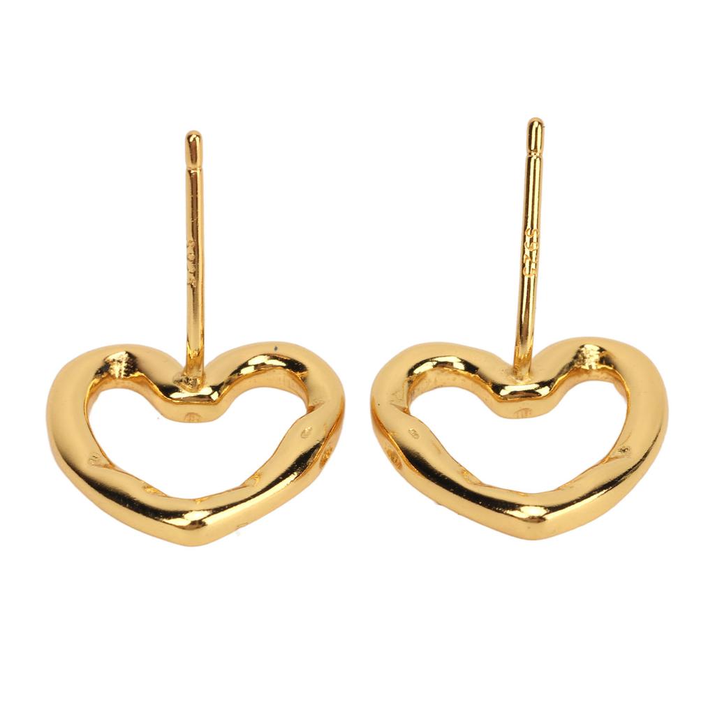 Ear Studs Hollow Heart Shape Exquisite Fashionable Versatile Stud Earrings for Daily Dating Work