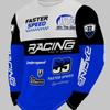 Men's Round Neck T-Shirt / Long Sleeve / Trendy Racing Element Print Top / Individual Letter Pattern Casual Wear