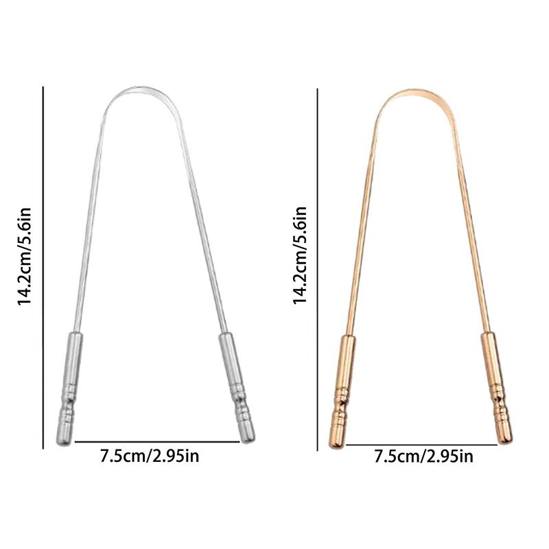 1Pcs Stainless Steel Tongue Scraper U-Shaped Metal Fresh Breath Cleaning Coated Tongue Toothbrush Oral Hygiene Care Tools