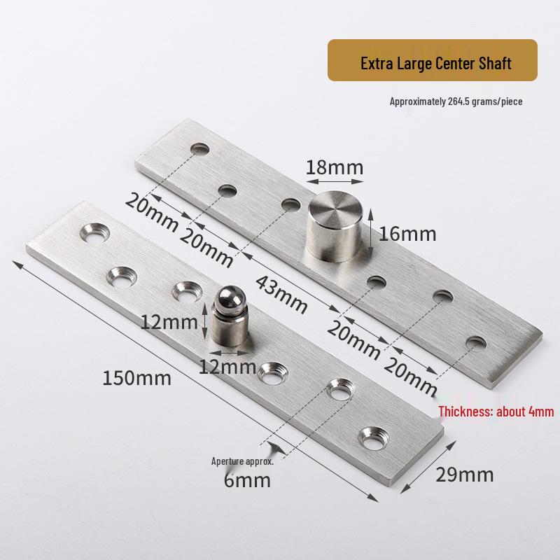 Charnière de porte pivotante rotative à 360° en acier inoxydable (Haut et bas)