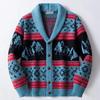 Men's European Retro Jacquard Knit Cardigan - Outdoor Winter Sweater SY0173