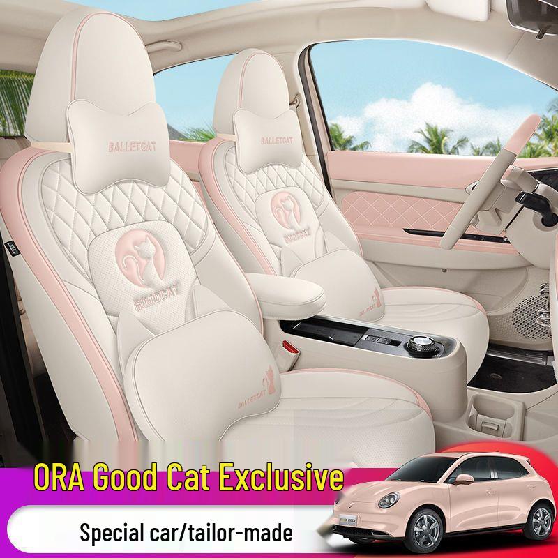 Applicable Purple ORA Good Cat Leather Seat Cover - All-Season, Breathable, Wear-Resistant, Full Wrap Design