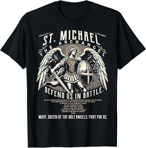 

Saint Michael the Archangel Prayer Catholic Christian Pastor T-Shirt S-3XL Q8374 4XL