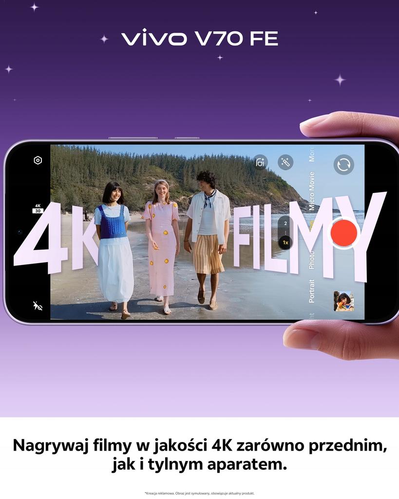Smartphone Vivo V70 Fe 5G 8/256Gb 6.83" 120Hz Light Purple 1 Pc