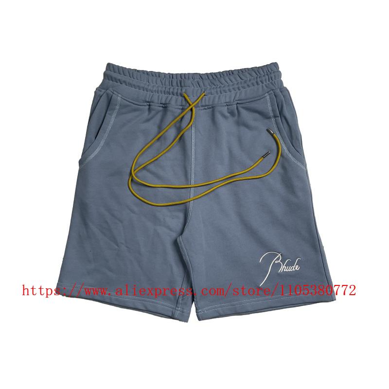 Latest Style RHUDE Men's Casual Shorts Hip Hop Elastic Waist Drawstring Zip Pocket Summer Street Leisure Beach Shorts