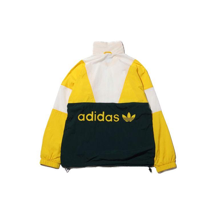 Adidas Originals Clover Track Top With Super Color-Block Logo Half-Zip Sports Jacket Men Tops Yellow FM2202