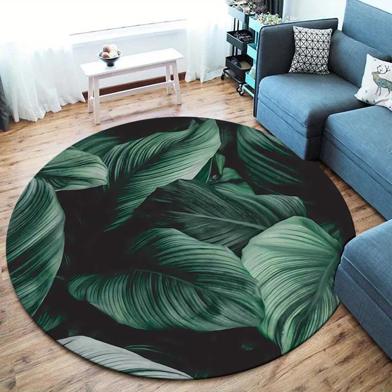 Beautiful flowers Round Area Rug,Carpet Rug for Living Room Bedroom Sofa Playroom Decor,Non-slip Floor Mat