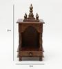 Antique Finish Wood Mandir: Embossed Wall Shrine, Puja Ghar