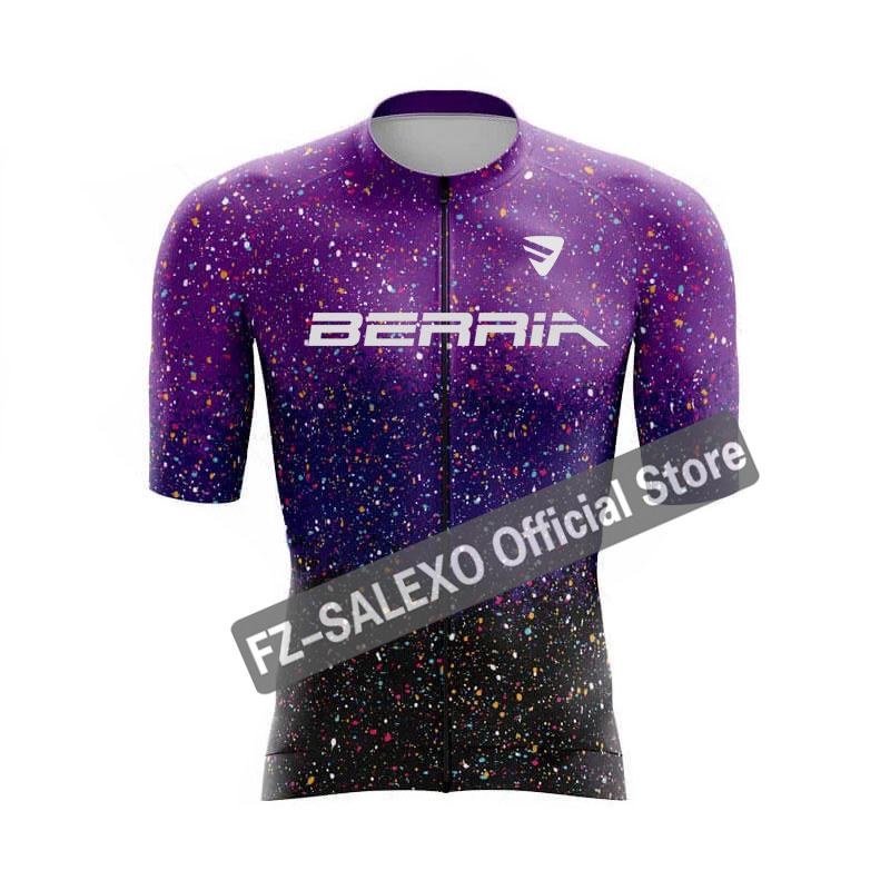 BERRIA Cycling Jersey Set 2024 Summer Men Star Point Cycling Clothing Short Bike Jersey Breathable Racing Sport Bicycle Jersey
