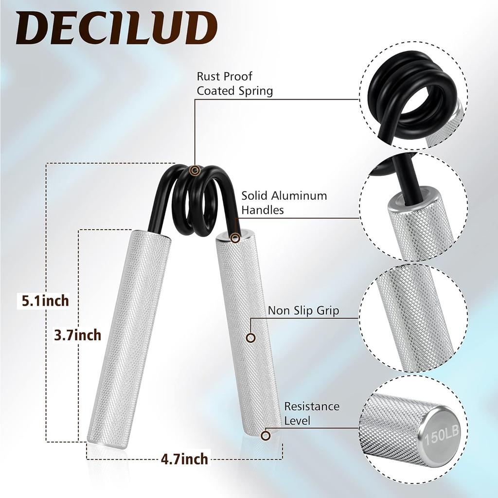 Aluminum Hand Grip Gym Fitness Finger Exerciser Arm Strength Trainer Muscle Recovery Rehabilitation Developer Gripper