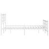 Vidaxl Metal Bed Frame with Headboard and Footboard, White, 140X190 Cm