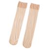 Women's Japanese Style Velvet Knee-High Socks: White & Black Mid-Calf Length Stockings