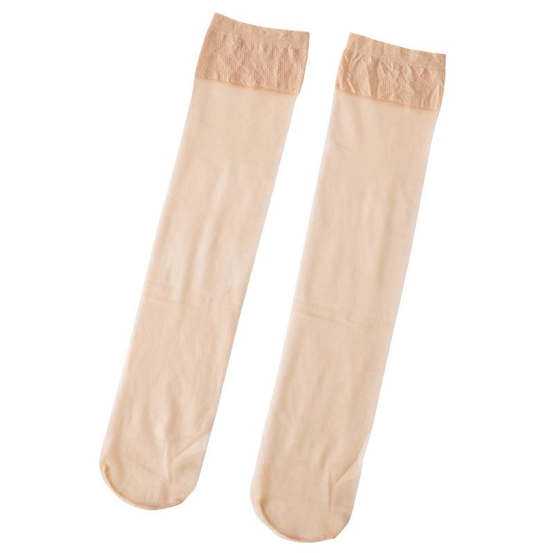 Women's Japanese Style Velvet Knee-High Socks: White & Black Mid-Calf Length Stockings