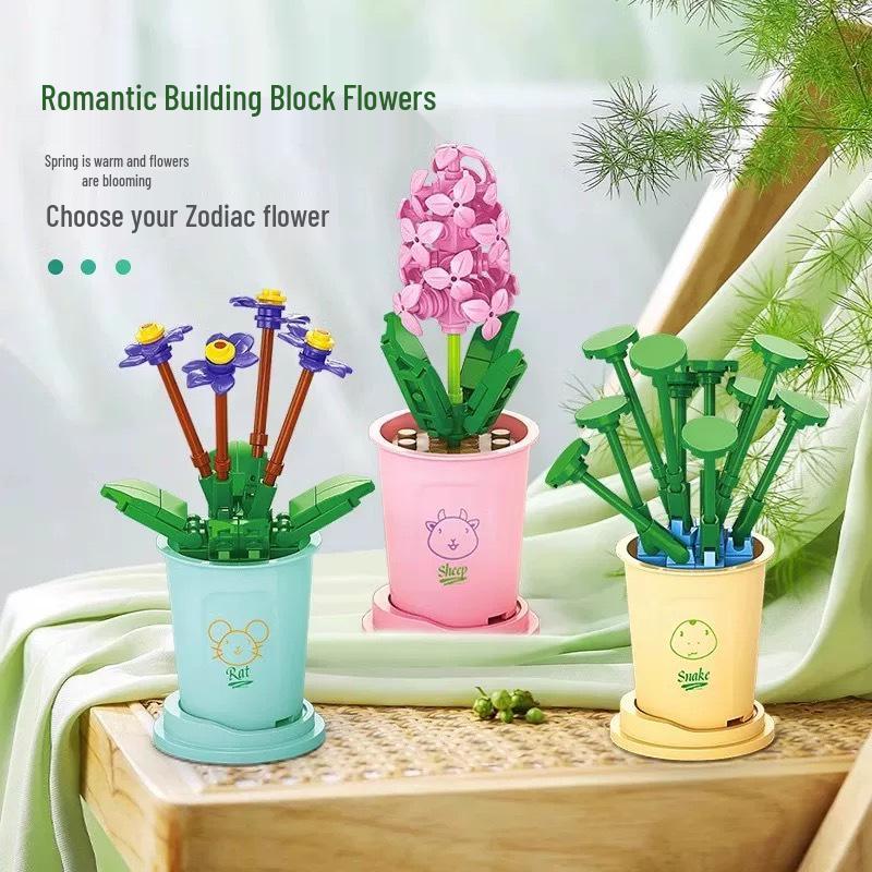 Lego-Compatible Flower Pot Planter: Succulent & Ornament Holder Gift for Teachers & Girls