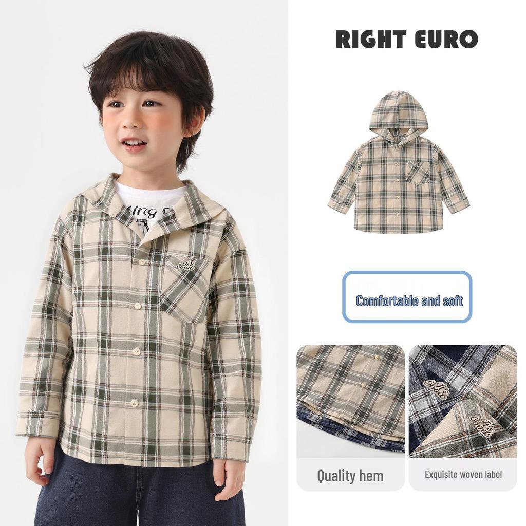 Right European Boys' Denim Shirt Jacket - New Spring/Autumn 2026 Style Trendy Kids' Clothing