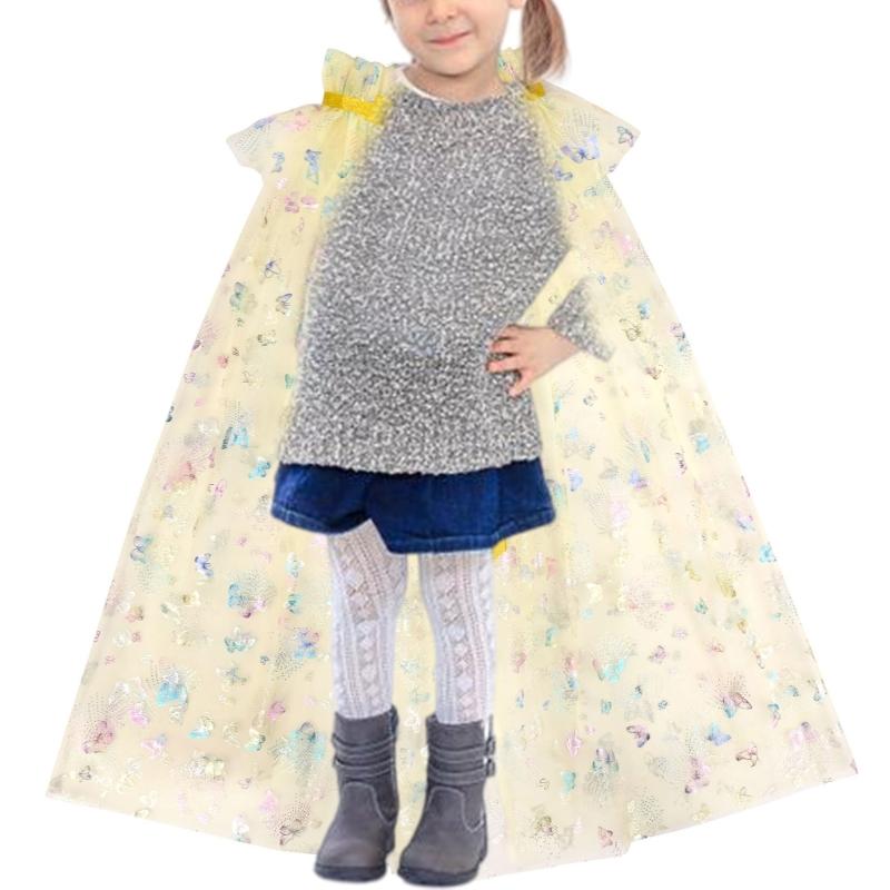 Girls Dress Cape Princess Cape Halloween Cloak Cape Halloween Costume Cloak Butterfly Printing Cape for Party