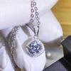 D Moissanite Pendant Luxury Wedding Sunflower for Women 925 Sterling Silver Jewelry Wedding Bridal Moissanite Diamond Necklace