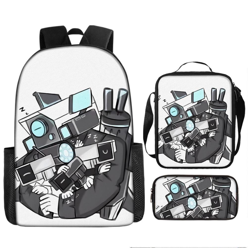 Cartoon Student Bag Skibidi Toilet Man Vs Monitor Man Elementary School Children Backpack