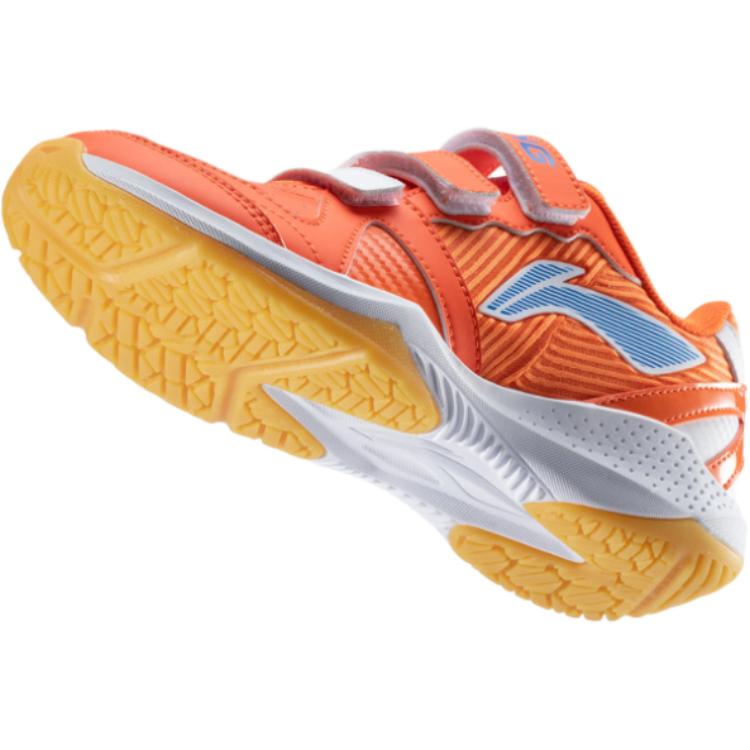 Li Ning Kids Badminton Series Thunder Jr Soft Comfortable Non-Slip Wear-Resistant Low-Top Training Shoes Kids Sneaker Orange White AYTV012-3