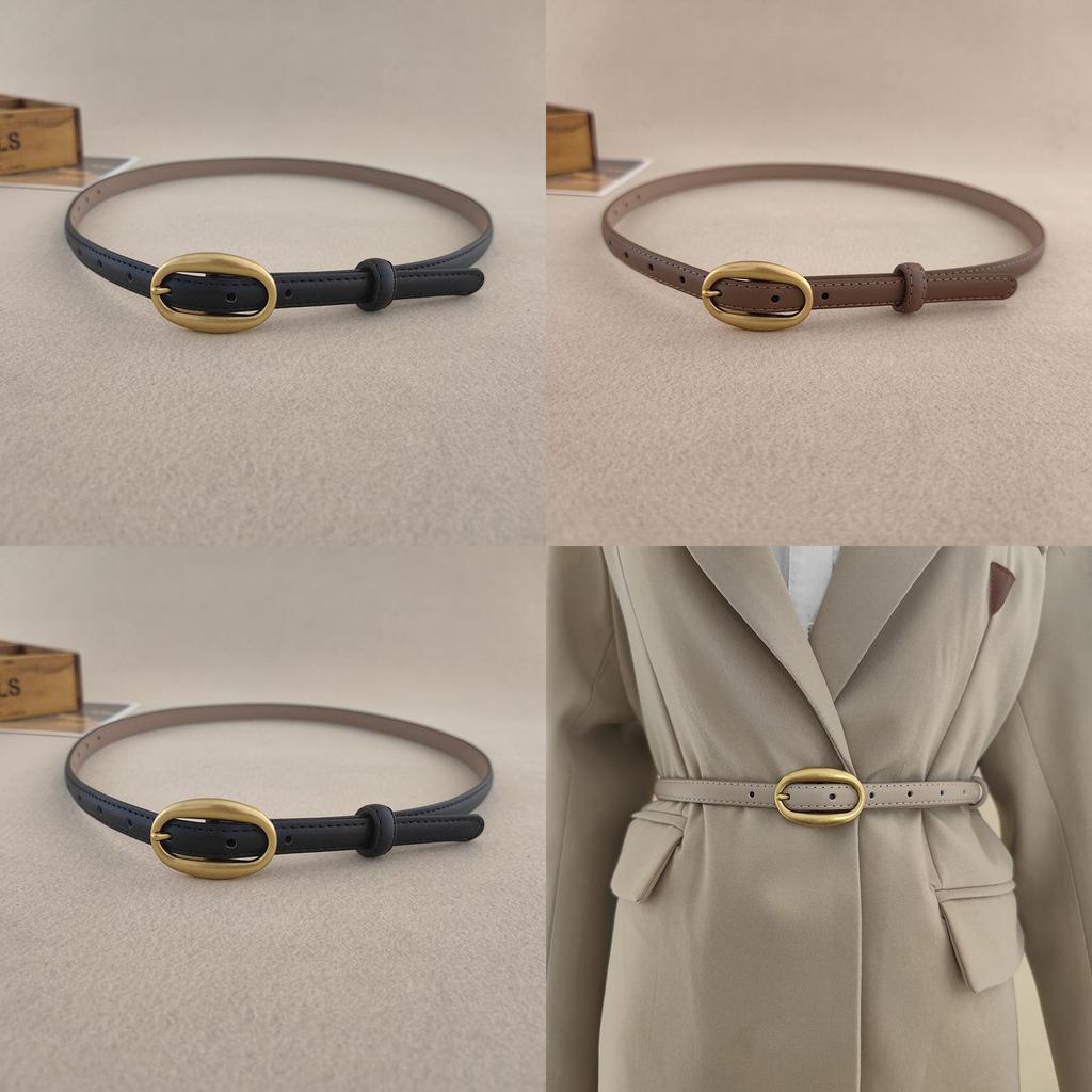 Elegant Solid Color Leather Belt With Alloy Buckle For Fashionable Casual And Business Looks