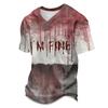 Men's Halloween V-Neck Short Sleeve T-Shirt, Lightweight Breathable Casual Print Tee, Fun Holiday Top for Costume Party