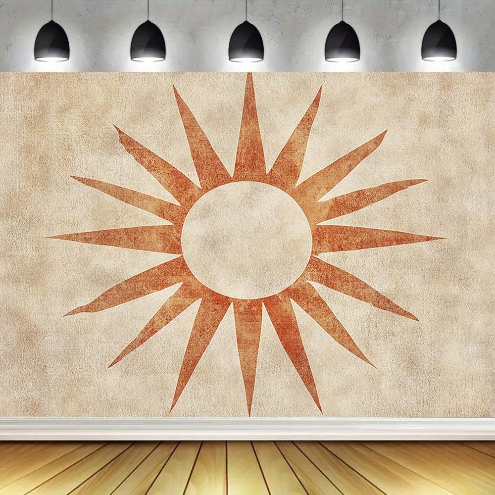 1pc Vintage Sun Pattern Print Tapestry Warm Artistic Home Decor Wall Hanging Bohemian Living Room Bedroom Decoration Holiday Gift with Installation Pa