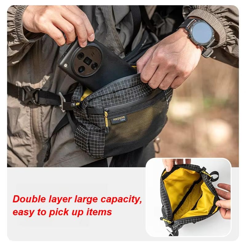Nylon Outdoor Waist Pack for Cycling Running Camping Waterproof Dyneema Fanny Pack Hiking Accessories Pouch with Zipper Pocket