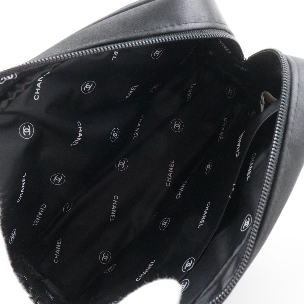 CHANEL Mademoiselle Pouch novelty black Nylon Women Used
