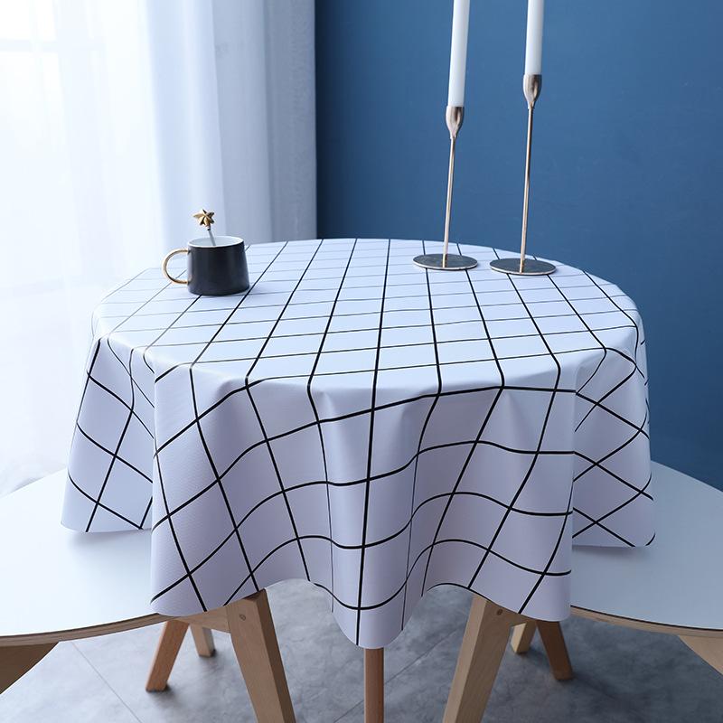 Small Round Table Tablecloth Waterproof, Oil-Proof And Scalding-Proof Pvc Household Dining Table Cloth Coffee Table Round Tablecloth