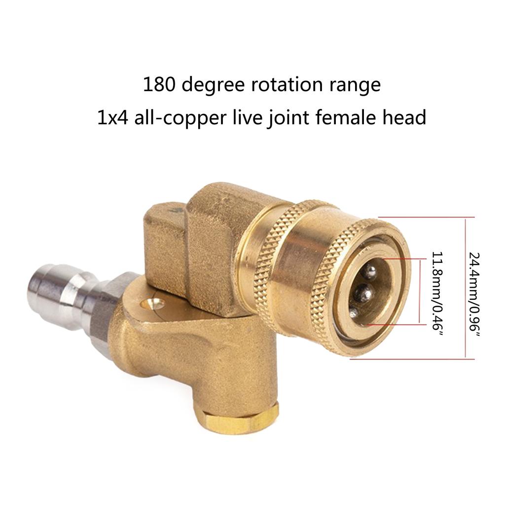 Pivoting Coupler With 1/4" 5-speed Adjustable Joint Quick Connection Pressure Washer Attachment for Car Cleaning
