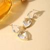 Elegant Double-Layer Pear-Shaped Rhinestone Earrings for Weddings & Parties - Light Luxury Water Drop Zircon, Long Dangle Design