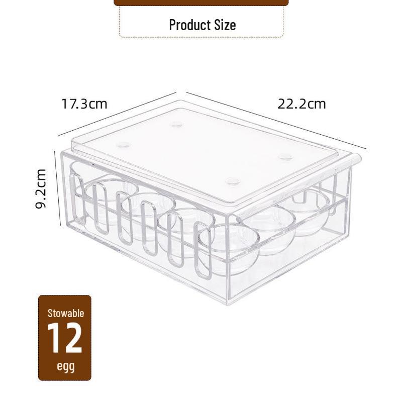 Stackable Food-Grade Egg Storage Box for Kitchen Refrigerator 12 Slots прозрачный 2160₽