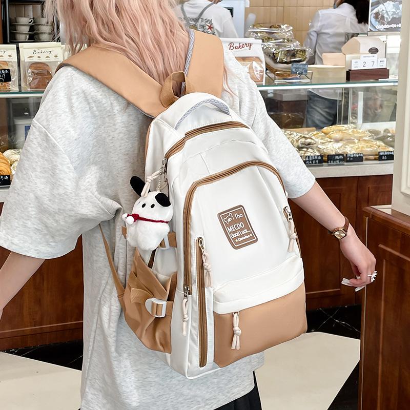Schulrucksack Koreanische Version Nischenrucksack Damen Mori Einfach Große Kapazität Rucksack Mittelstufe Jungen und Mädchen Schüler Lässiger Schulrucksack