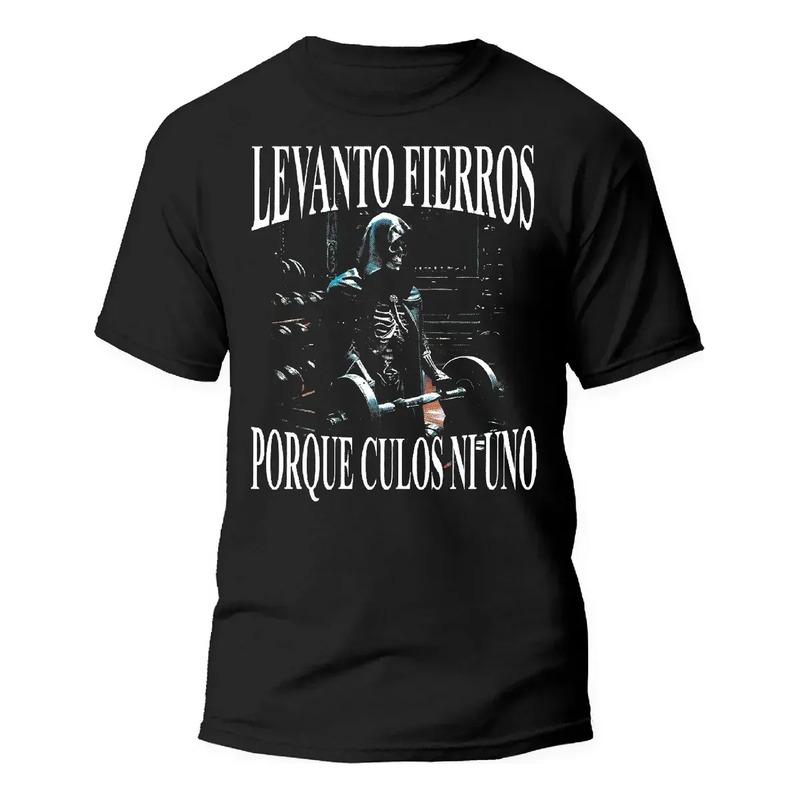 Camiseta Playera Levanto Fierros Porque Culos Ni Calaca S разноцветный