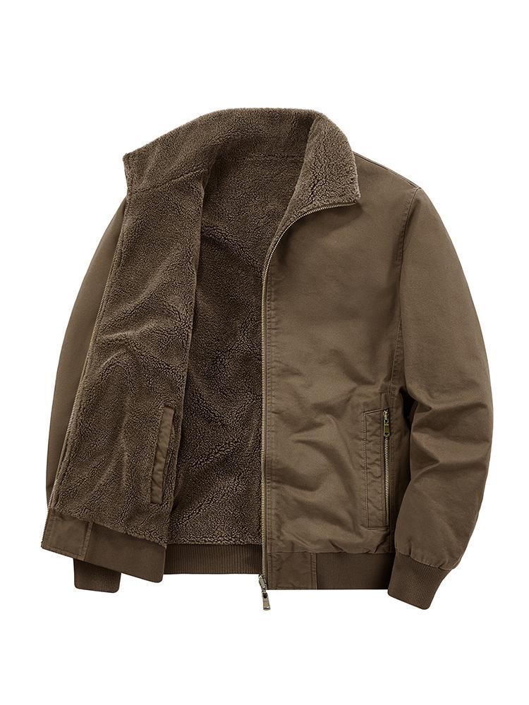 Herren Doppelseitige Air Force Pilotenjacke - Warm mit Samtfutter, Dicke Reine Baumwolle, Herbst/Winter Oberbekleidung