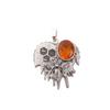 Natural Citrine Gemstone 925 Sterling Silver Jewelry Oxidized Bee Pendant 1.49" CP-28-1
