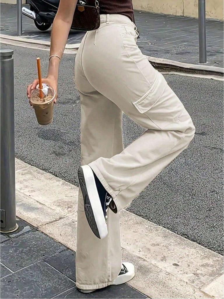 Otoño 2025 Jeans de Cintura Alta Slim de Pierna Recta con Bolsillos - Ropa de Trabajo Casual para Mujer