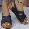 Women's Sandals Peep Toe Summer Sandals With Heels Shoes Woman Wedges Heeled Sandalias De Mujer New Shoes Summer Footwear Women