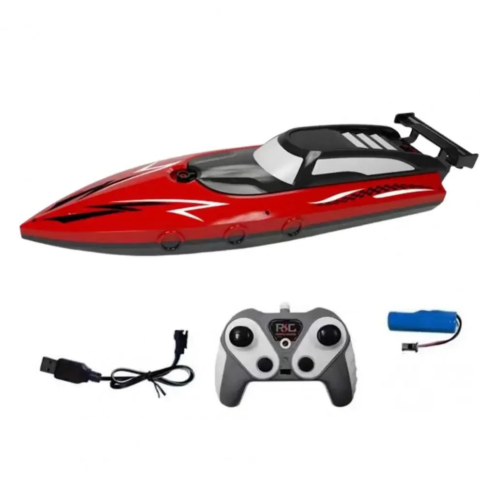 Non-Toxic 2.4G Rc Boat Kid Toy Remote Control Boat Double Motor Speedboat Simulation Double Sculls Yacht Toys For Children'S Day Gift