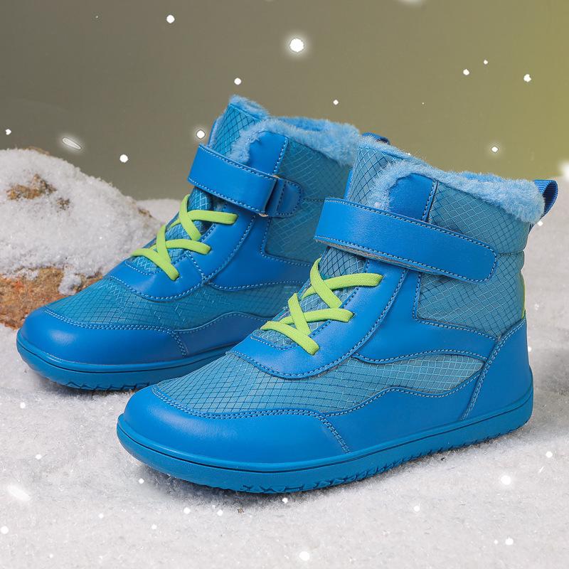 Wodoodporne Zimowe Buty Śniegowce Dziecięce Barefoot - Antypoślizgowe, Wyściełane Pluszem Bawełniane Buty dla Chłopców i Dziewczynek