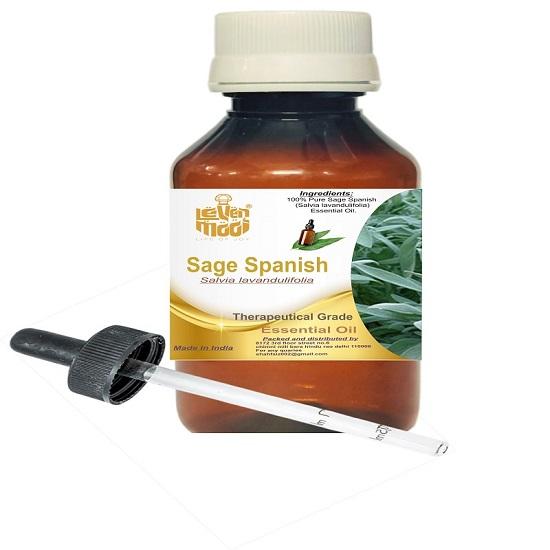 Levenmooi Sage Spanish (Salvia Lavandulifolia) Pure & Natural Therapeutic Grade Essential Oil Plastic with Dropper