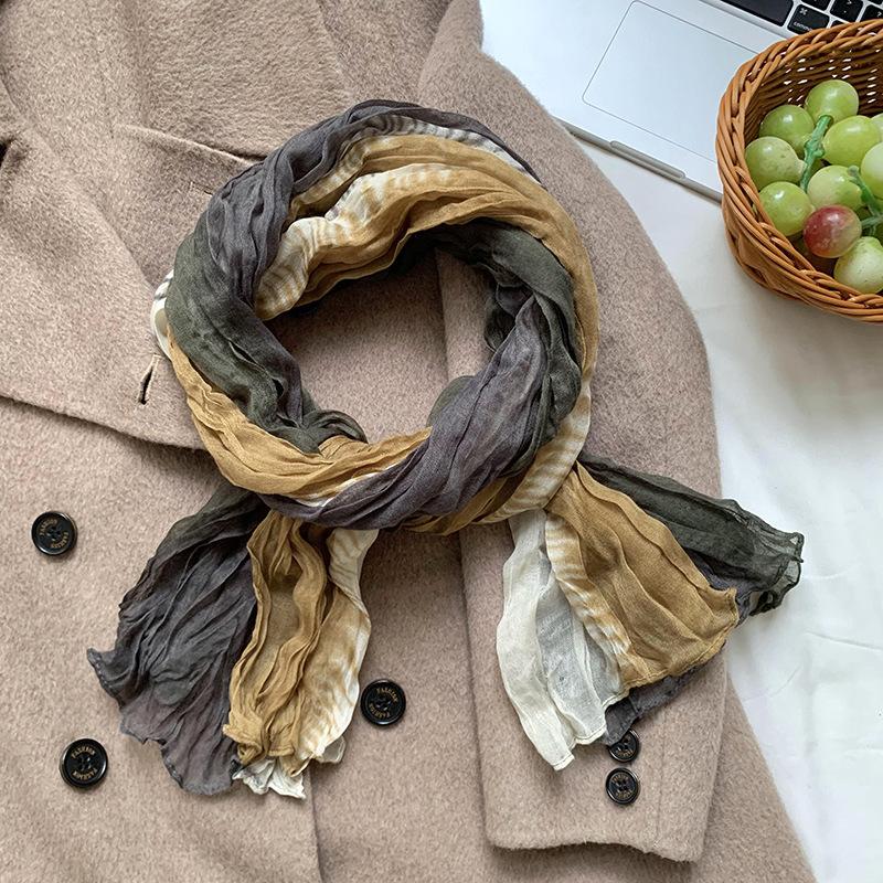 Scarf shawl high-end new style outer fashion splicing warm multi-purpose scarf tie-dye shawl