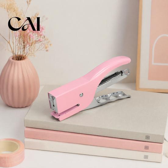 Heavy Duty Stapler for School Mini Handheld Stapler, with Ergonomic Curved Design, Macaron Supply Essentials Colored Compact Metal Daily Document