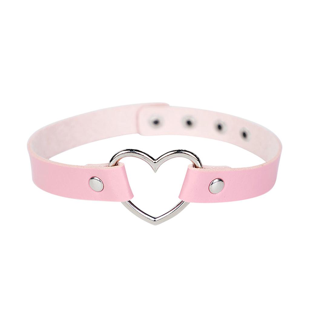 Punk Gothic Spiked Star Heart Pu Leather Collar, Casual Party Wear Christmas Valentine'S Day Fashion Necklace Gift