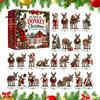 Boîte Cadeau Surprise pour Garçons Filles Âne Calendrier de l'Avent de Noël, Décoration Compte à Rebours 24 Jours, Ornement Acrylique 2D Jouets de Voyage Portables